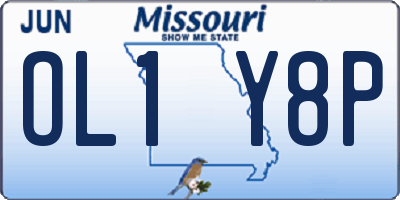 MO license plate OL1Y8P