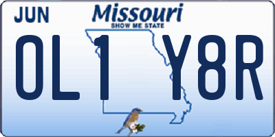 MO license plate OL1Y8R