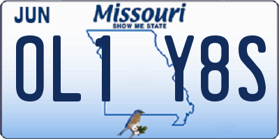 MO license plate OL1Y8S