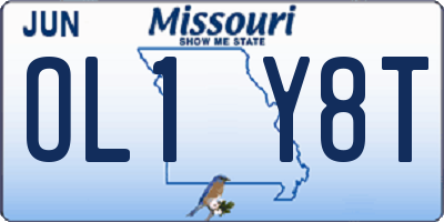 MO license plate OL1Y8T