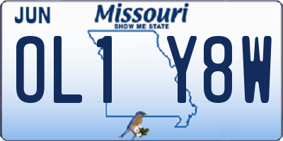 MO license plate OL1Y8W