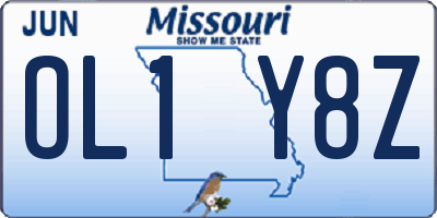 MO license plate OL1Y8Z
