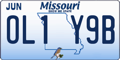 MO license plate OL1Y9B