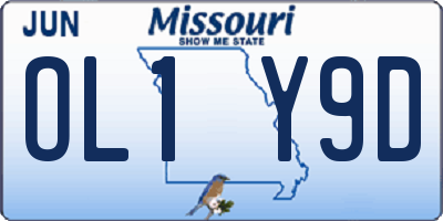MO license plate OL1Y9D