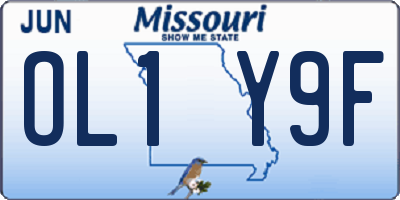 MO license plate OL1Y9F