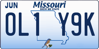 MO license plate OL1Y9K
