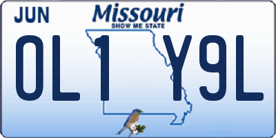 MO license plate OL1Y9L