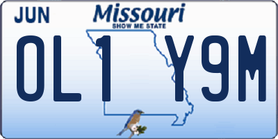 MO license plate OL1Y9M