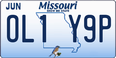 MO license plate OL1Y9P