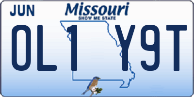 MO license plate OL1Y9T