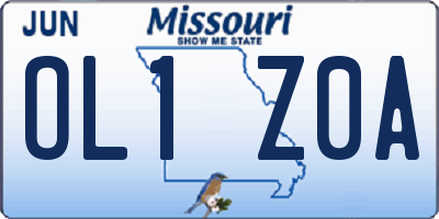 MO license plate OL1Z0A