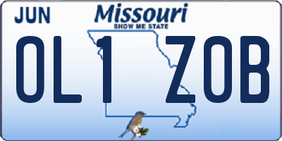 MO license plate OL1Z0B
