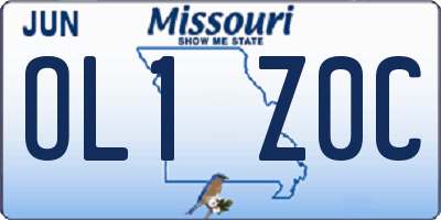 MO license plate OL1Z0C