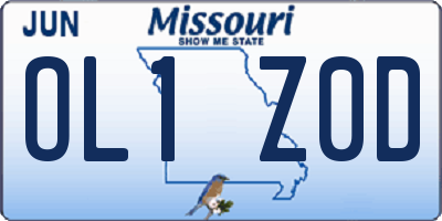 MO license plate OL1Z0D