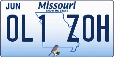 MO license plate OL1Z0H