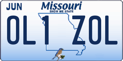 MO license plate OL1Z0L