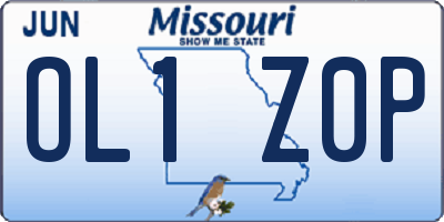 MO license plate OL1Z0P