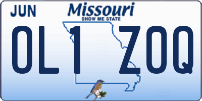 MO license plate OL1Z0Q