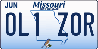 MO license plate OL1Z0R