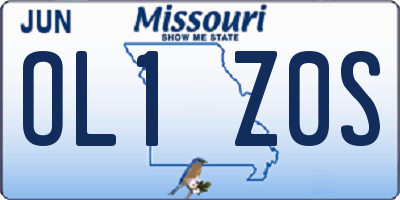 MO license plate OL1Z0S