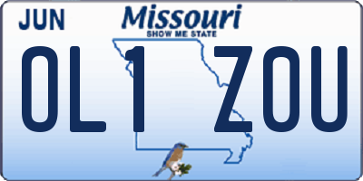 MO license plate OL1Z0U