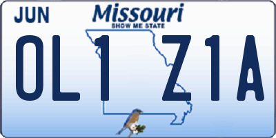 MO license plate OL1Z1A
