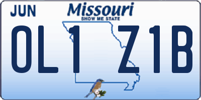 MO license plate OL1Z1B