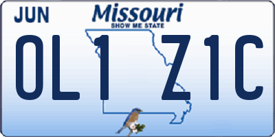 MO license plate OL1Z1C