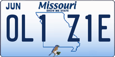MO license plate OL1Z1E