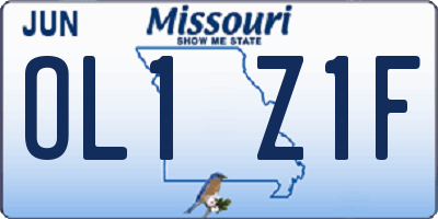 MO license plate OL1Z1F
