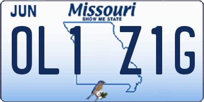 MO license plate OL1Z1G