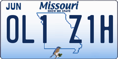 MO license plate OL1Z1H