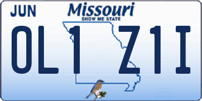 MO license plate OL1Z1I