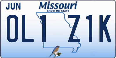 MO license plate OL1Z1K