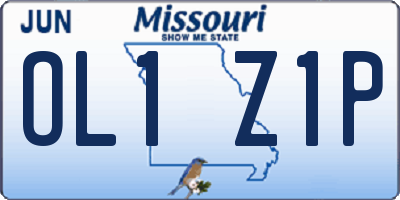 MO license plate OL1Z1P