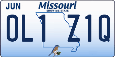 MO license plate OL1Z1Q