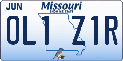 MO license plate OL1Z1R