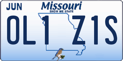 MO license plate OL1Z1S
