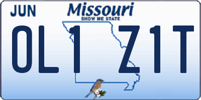 MO license plate OL1Z1T