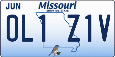 MO license plate OL1Z1V