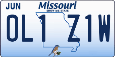MO license plate OL1Z1W