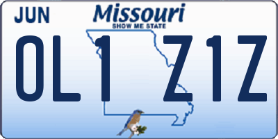 MO license plate OL1Z1Z