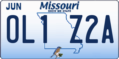MO license plate OL1Z2A
