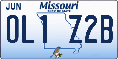 MO license plate OL1Z2B