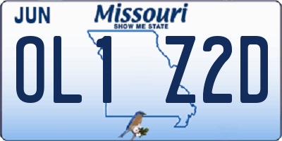 MO license plate OL1Z2D
