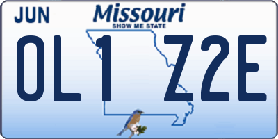 MO license plate OL1Z2E