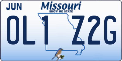MO license plate OL1Z2G
