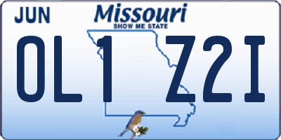 MO license plate OL1Z2I