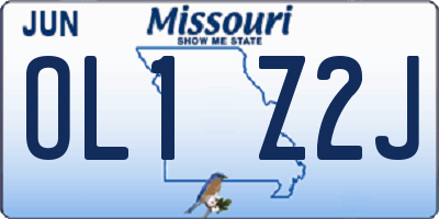 MO license plate OL1Z2J