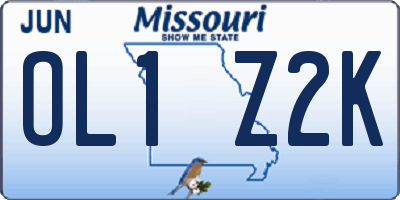 MO license plate OL1Z2K